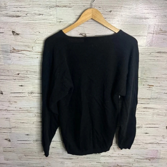 Emilio Rossi Vintage Angora lambs Wool sweater black silver  size medium - Picture 8 of 9